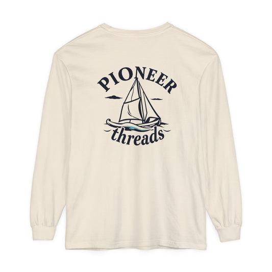 Beach Theme Pioneer Threads Long Sleeve T-Shirt - Nautical Sailboat Design